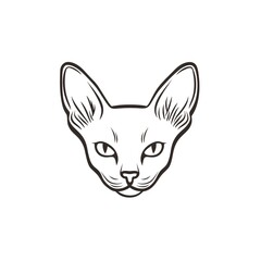 Obraz premium Elegant Sphynx Cat: Minimalist Line Art Logo Design