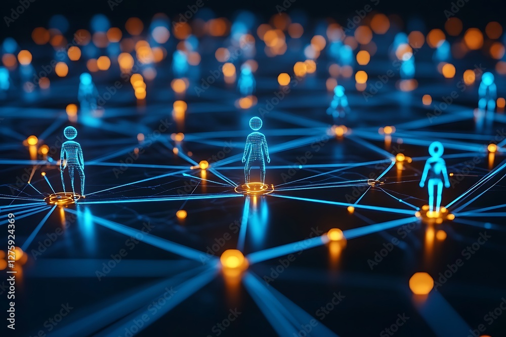 Poster Futuristic concept art depicting artificial intelligence in a digital environment.