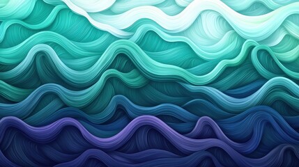 Obraz premium Abstract Ocean Waves: Teal and Indigo Gradient