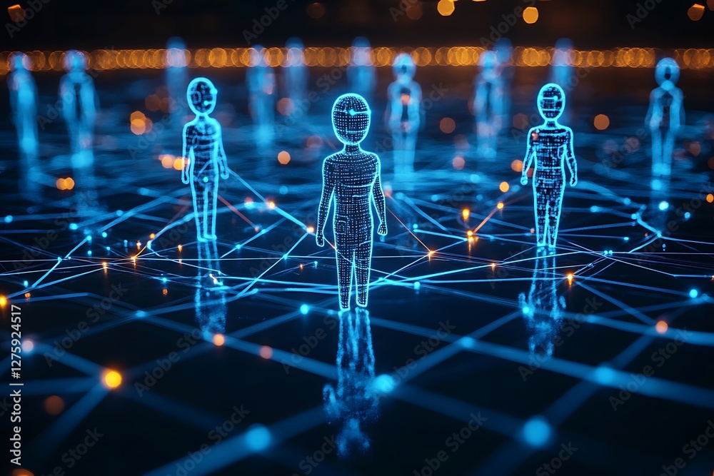 Poster futuristic depiction of artificial intelligence, showcasing innovative concepts in digital art.