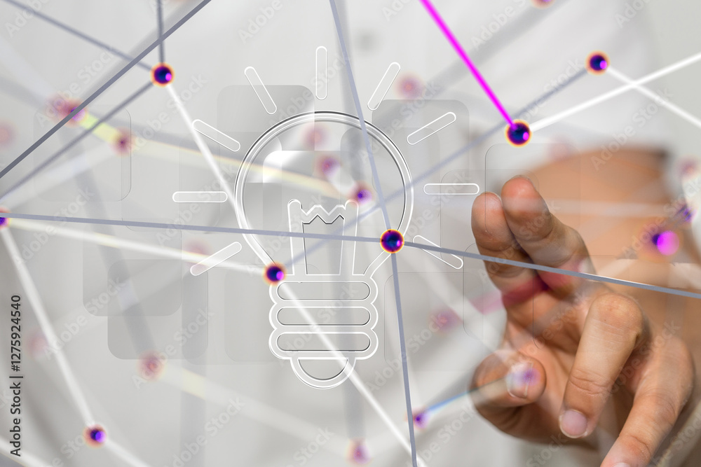 Aufkleber neural network 3d illustration. big data and cybersecurity - 3d