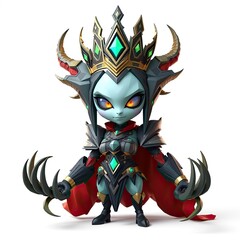Naklejka premium A Regal Demon Queen with Claws and Crown