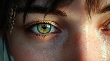 Fototapeta premium Close View to Dark Eyes - Micro Photography Portrait Enhanced With Ai