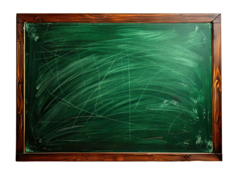 Classic School Green Chalkboard Isolated on White Background – High-Quality, HD, Professional Studio Lighting, Perfect for Education, Learning, and Presentation Concepts
