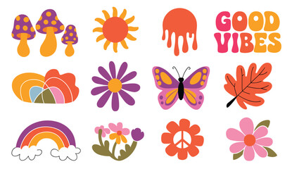 Groovy 70s Retro Clipart