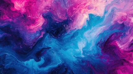 Obraz premium Abstract Cosmic Nebula: A Symphony of Blues and Pinks