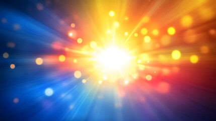Obraz premium Vibrant Colorful Light Burst Explosion with Bright Bokeh and Rays of Light