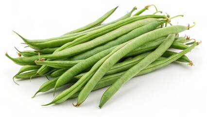 Fototapeta premium Green Beans on White Background
