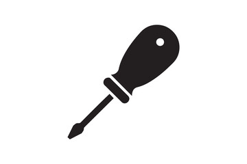 Screwdriver icon vector silhouette isolated in white background