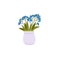 Spring Floral bouquet - vector illustration in flat style. 