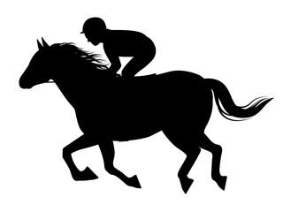競馬のシルエット_ベクターイラスト