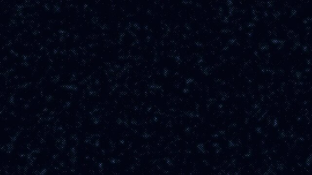 Dark blue background with lots of small luminous dots, reminiscent of the starry sky or digital noise.