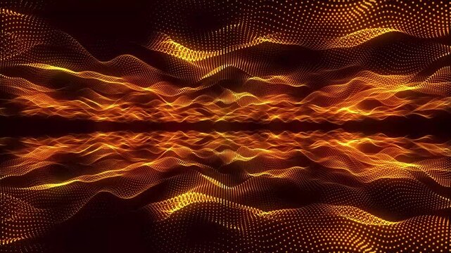 Fiery waves or energy flows of red and orange color. The pattern consists of many thin lines arranged parallel to each other and forming undulating shapes.