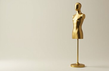 Obraz premium Vintage old golden mannequin on light background
