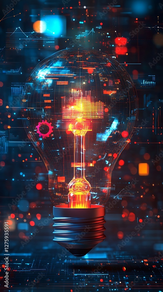 Aufkleber Digital image representing the concept of business transformation through technology and inspiration.