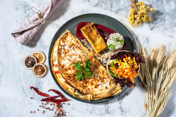baked potatoes with herbs and spices