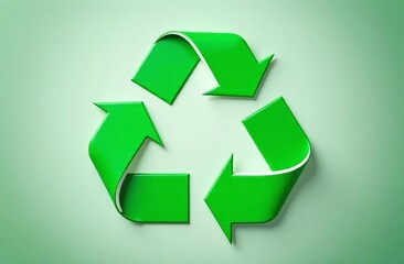 Obraz premium recycle symbol on green background