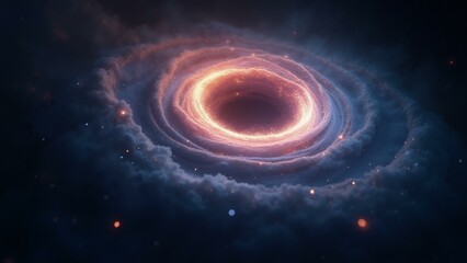 Obraz premium A stunning and intricate swirl of shimmering energy in a cosmic void, showcasing a helical pattern in high detail with an 8k resolution., ultra detailed, 8k resolution, HDR, professional