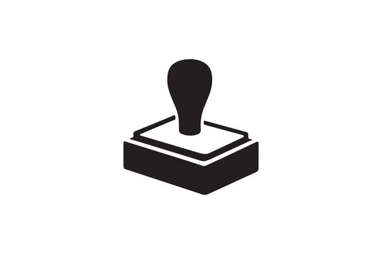 rubber stamp icon vector silhouette isolated in white background