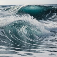 A wave frozen in motion, with intricate floral vines wrapping around it, all on a white background.