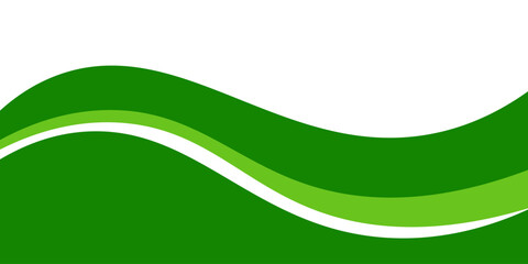 Abstract White and Green wave wide background banner