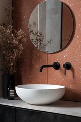 Stilvolles Waschbecken in einem modernen Designer Badezimmer 