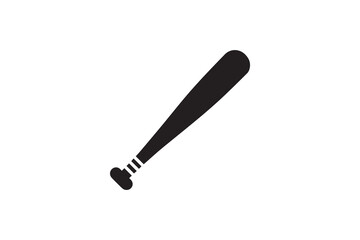 baseball bat icon vector silhouette isolated in white background