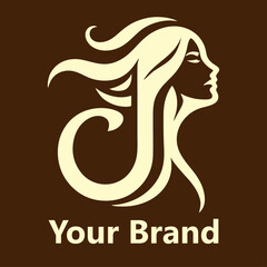 Leter J Beauty Style Design Logo vector