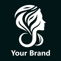 Leter J Beauty Woman Hair Design Logo vector