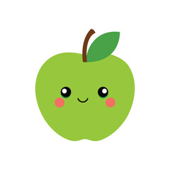 green apple vector collection . isolated on white background.