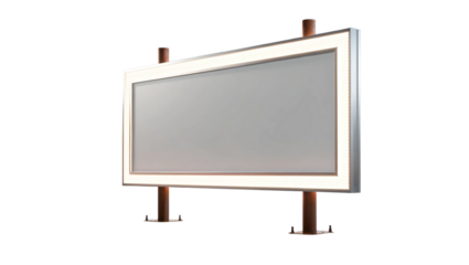 Blank horizontal billboard, outdoor billboard isolated on transparent background