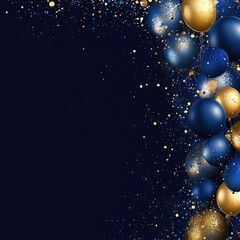 Fototapeta premium A bunch of colorful balloons floating on a blue background, perfect for parties or celebrations