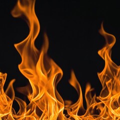 Captivating Dance of Flames Against a Dark Background