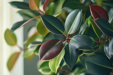 Obraz premium A close-up view of a healthy plant with vibrant green leaves