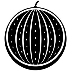 watermelon black silhouette vector, Simple silhouette Design vector icon with white background. Fruit silhouette vector