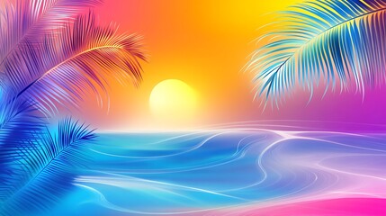 Vibrant Sunset Beach Scene