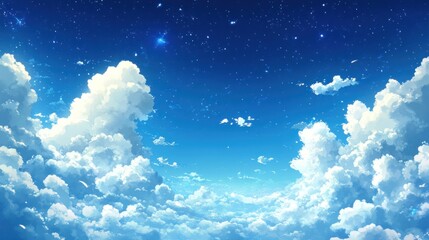 Celestial Cloudscape: A Dreamy Night Sky