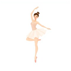 Naklejka premium Ballerina gracefully poses in a delicate white tutu