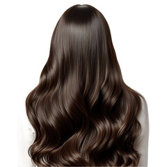Fototapeta premium Girl silky dark brown wavy hairs