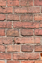 Brick wall background. Old red brick wall