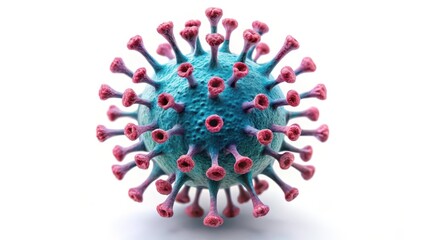 Microscopic Virus Model on White Background