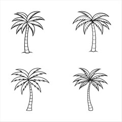 Fototapeta premium set of vector palms