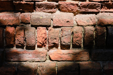 Brick wall background. Old red brick wall