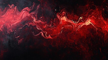 Fototapeta premium Abstract Crimson Inferno: A fiery swirl of red and black, an intense visual experience. Dynamic energy and captivating depth.