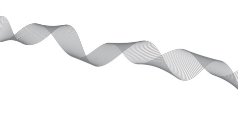 Abstract wave element for design. Digital frequency track equalizer. Stylized line art background. Vector illustration. Wave with lines created using blend tool. Curved wavy line, smooth stripe. 
