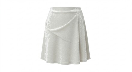 Elegant Light Grey Velvet A Line Skirt Fashionable Draped Detail Women s Clothing Apparel