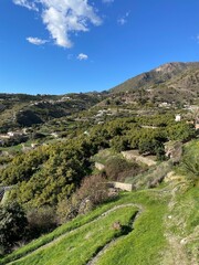 Naklejka premium mountain road in the mountains