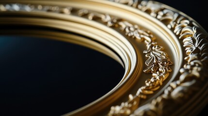 Obraz premium A close-up shot of a mirror with a black background, perfect for representing mystery or luxury