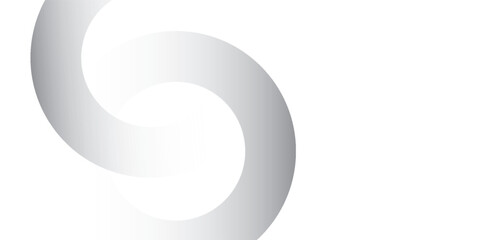 White abstract background with circular lines, futuristic technology template. Vector illustration