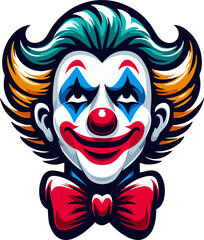 funny clown head vector art